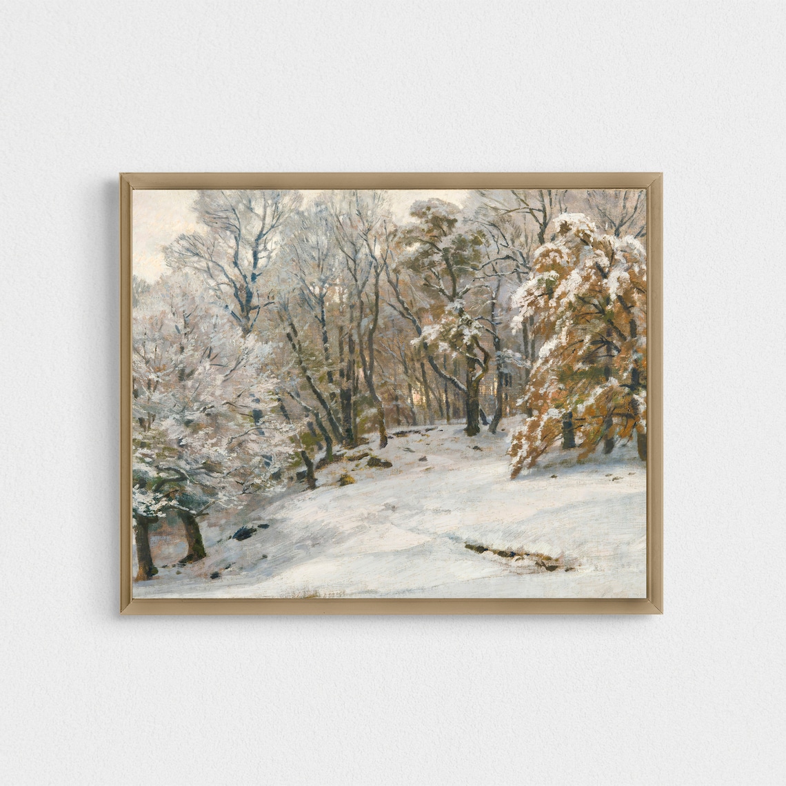 Vintage Winter Snowy Landscape, Christmas Poster Print - Image 2