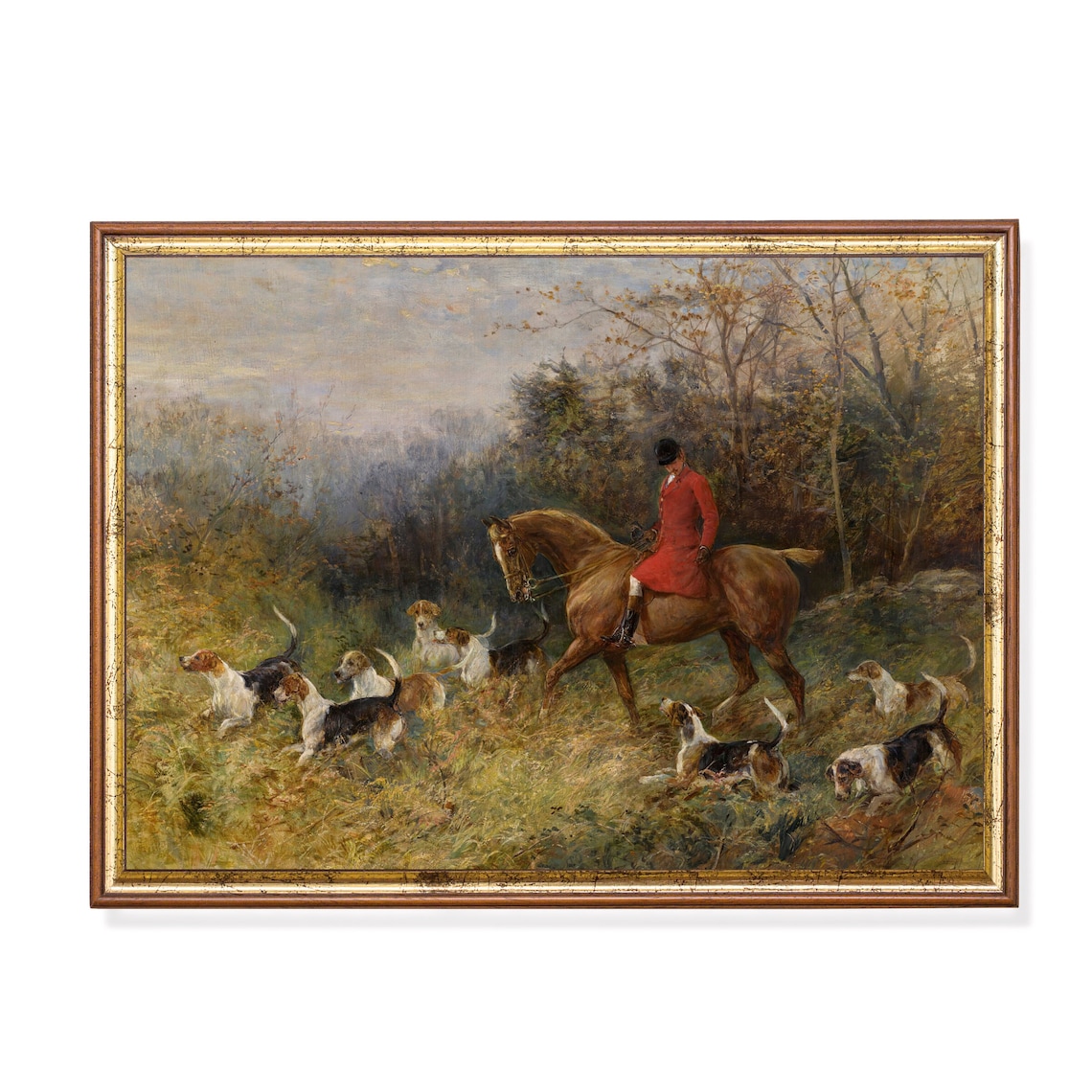 Vintage Equestrian Horse Painting, Rustic Art Print