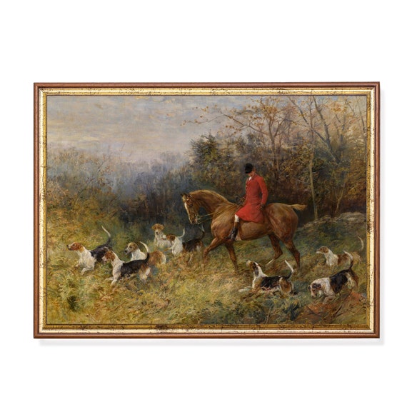 Vintage Equestrian Horse Painting, Rustic Art Print
