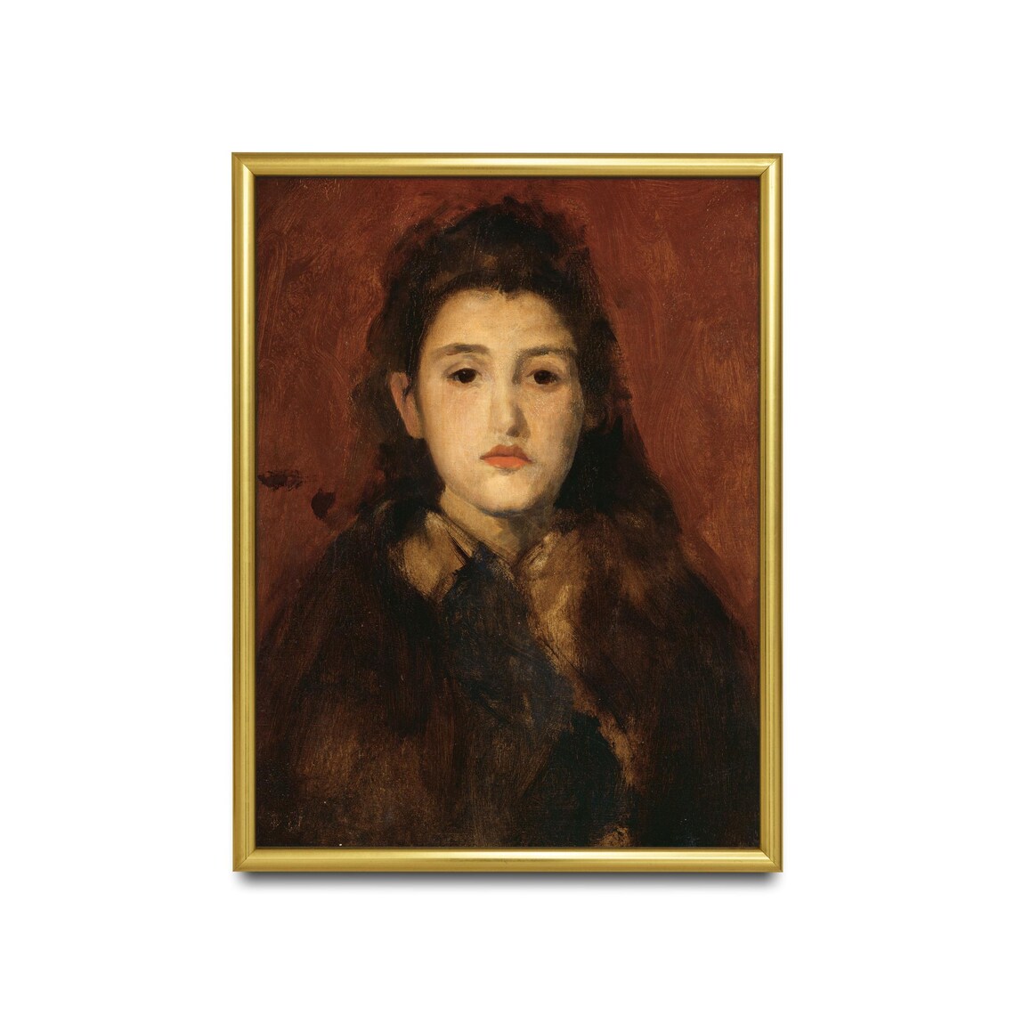 Antique Woman Portrait, Vintage Rustic Wall Art Print - Image 2
