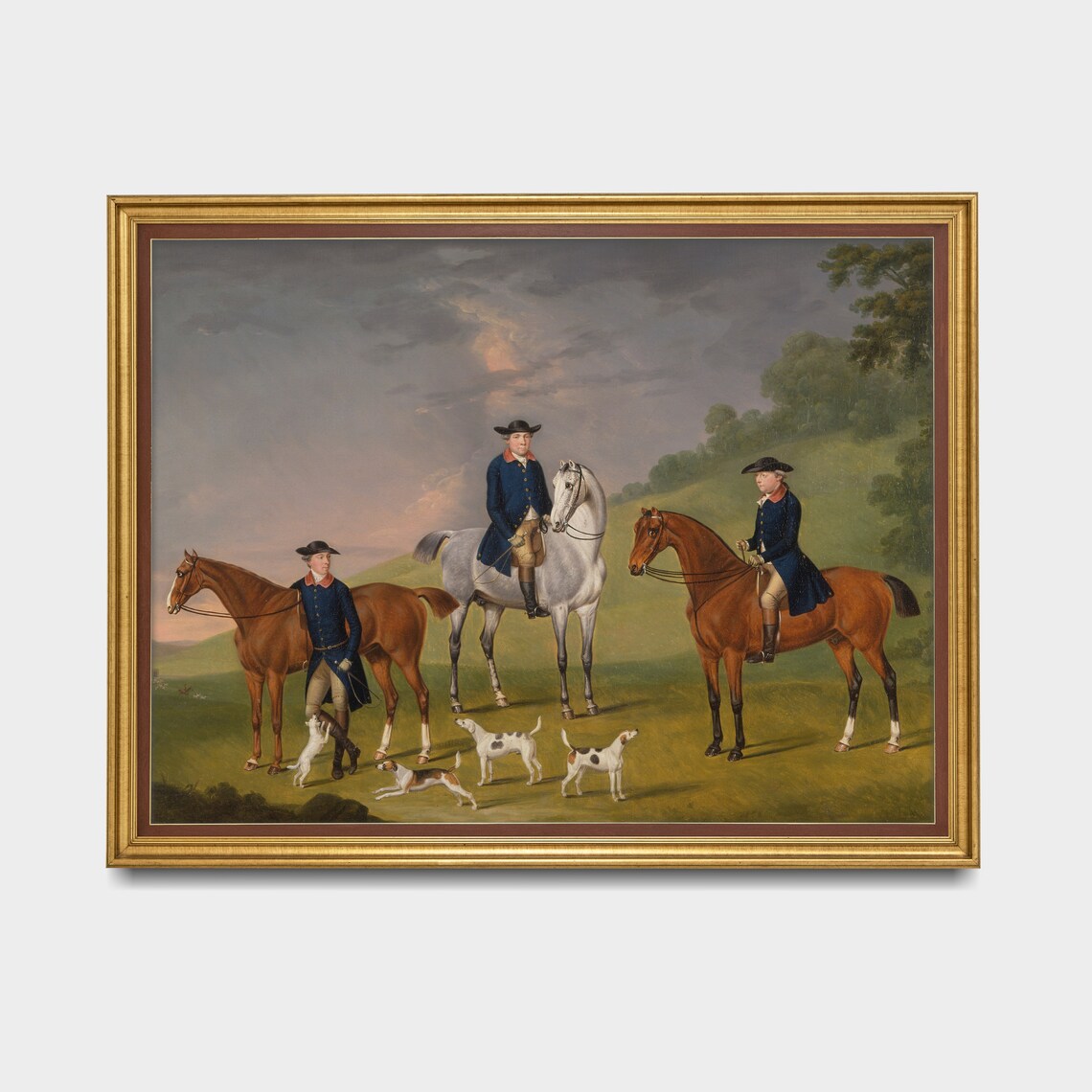 Vintage Horse and Dogs, Antique Equestrian Art Print - Image 3