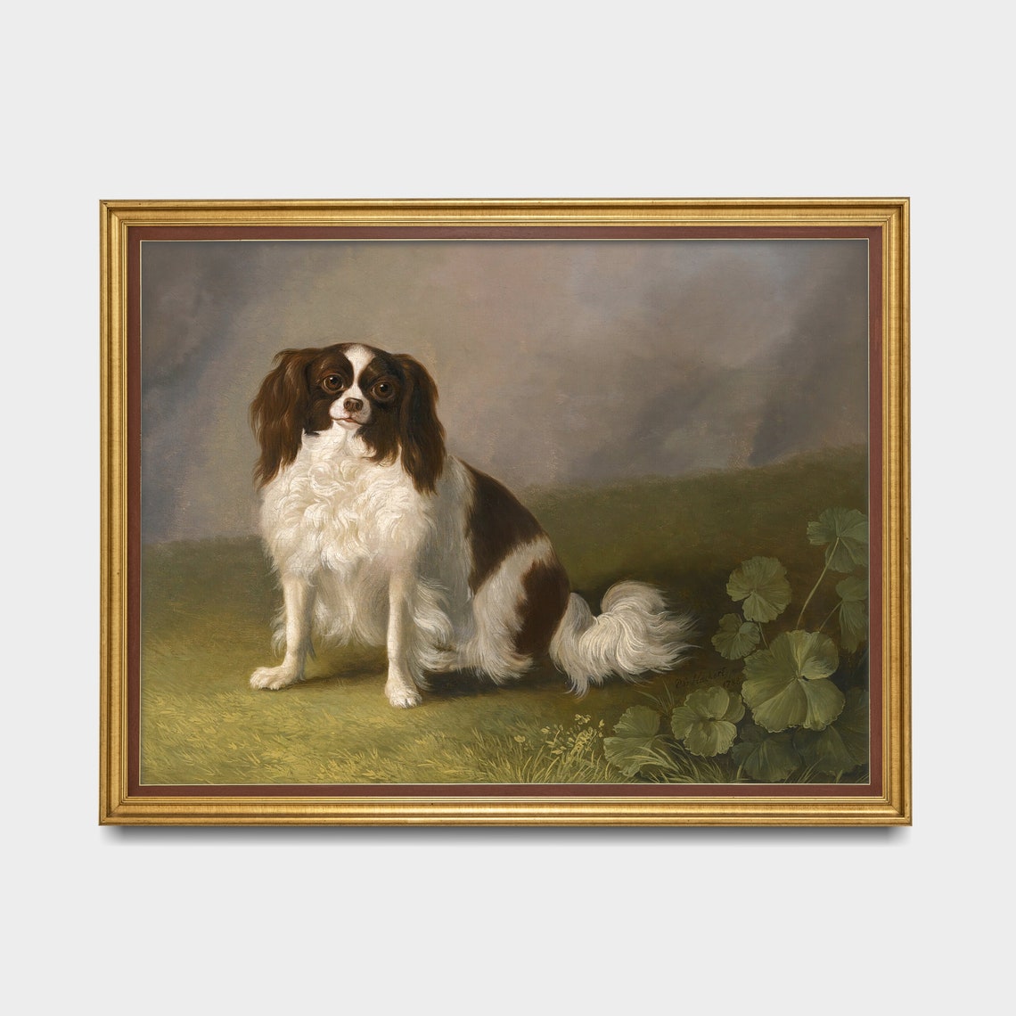 Cavalier King Charles Spaniel Seated Vintage Dog Portrait Poster - Image 3