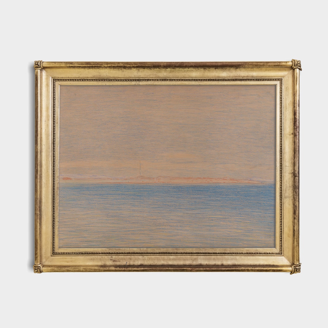 Calm Blue Sea Under a Soft Blushing Pink Horizon Minimalist Poster - Image 2