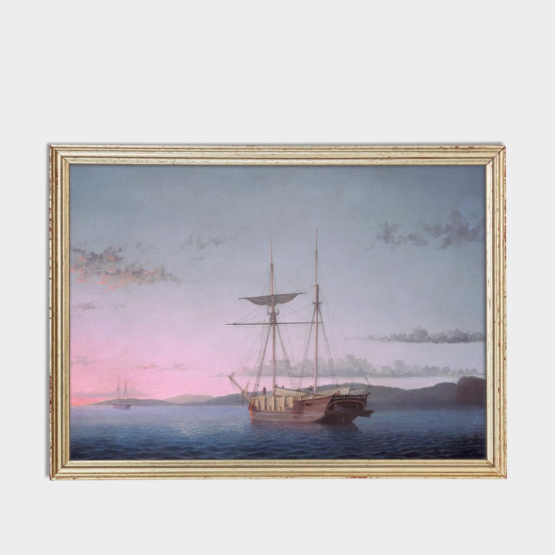Printed And Shipped Vintage Sailing Ship Painting Antique Seascape Print Moody Rustic Ocean Beach Nautical Decor Physical Prints - Image 3