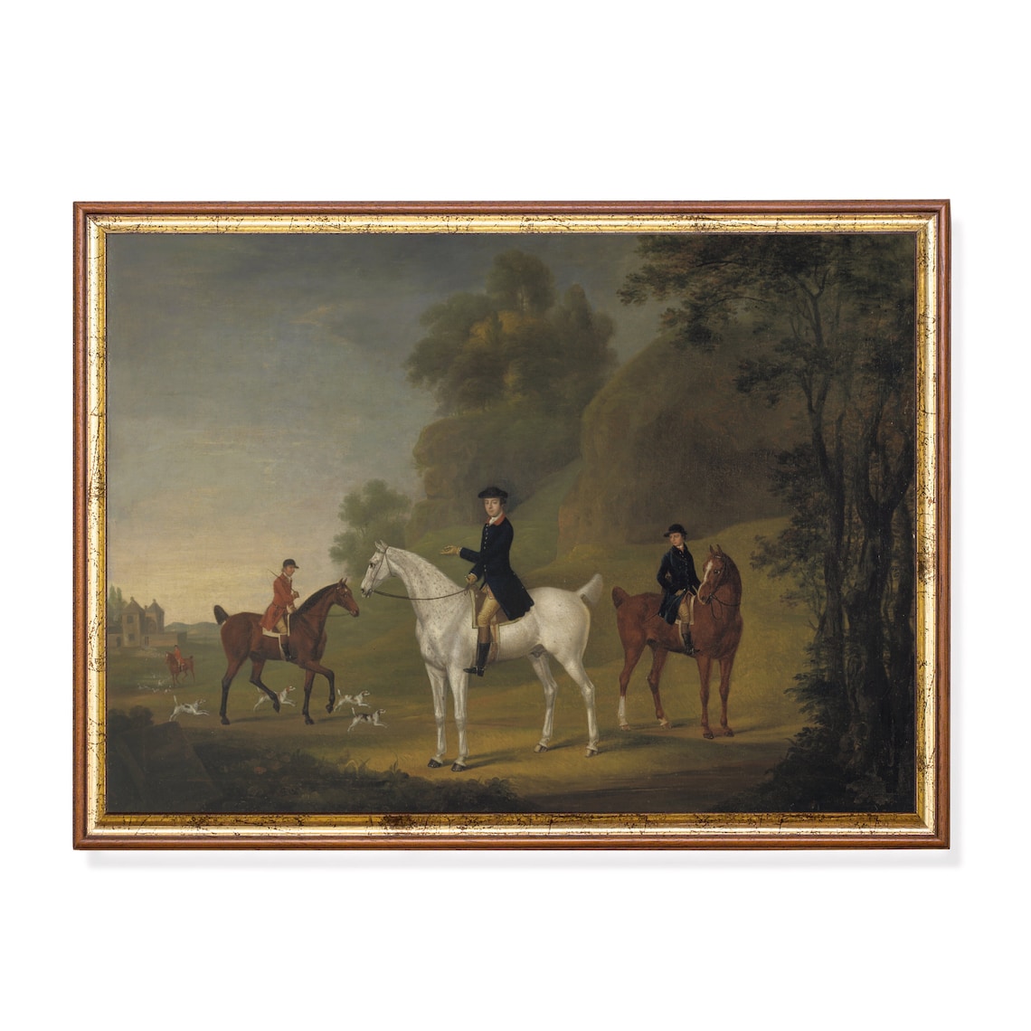 Vintage Horse Painting Art Print, Rustic Farmhouse Decor