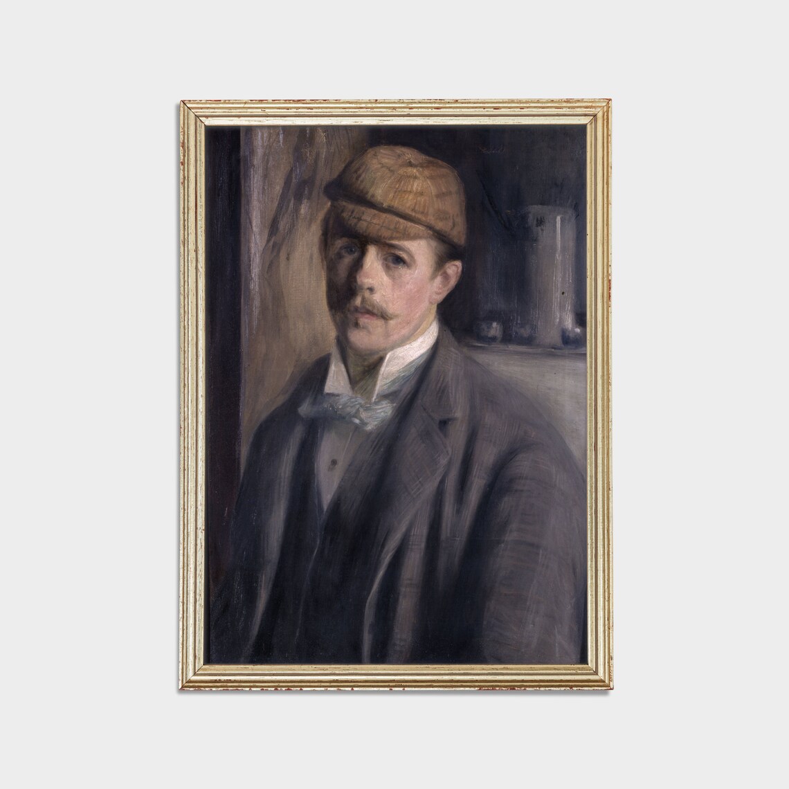 Gentleman in Flat Cap Vintage European Portrait Oil Painting Poster - Image 2