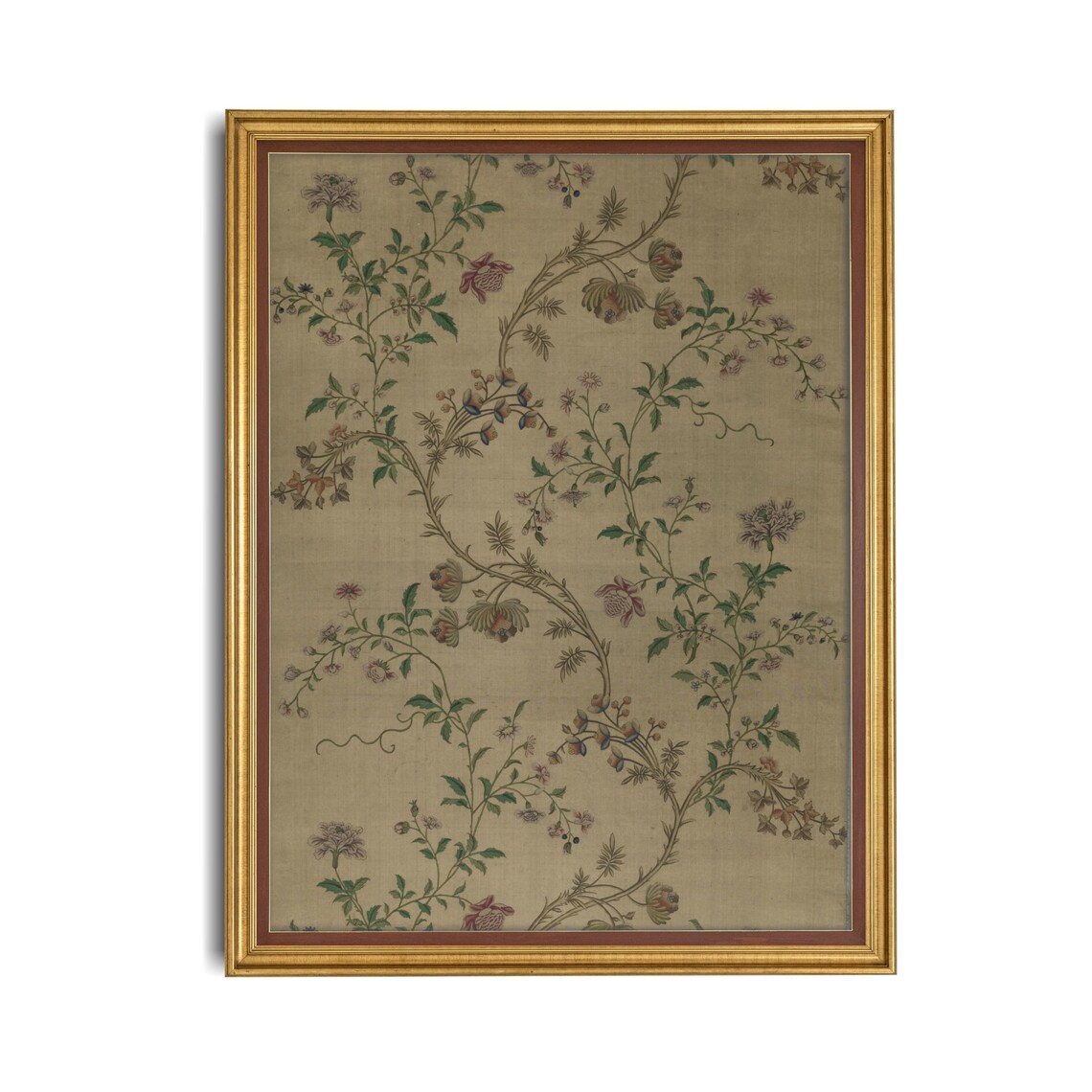 Antique Floral Textile, Vintage Botanical Art Print - Image 4