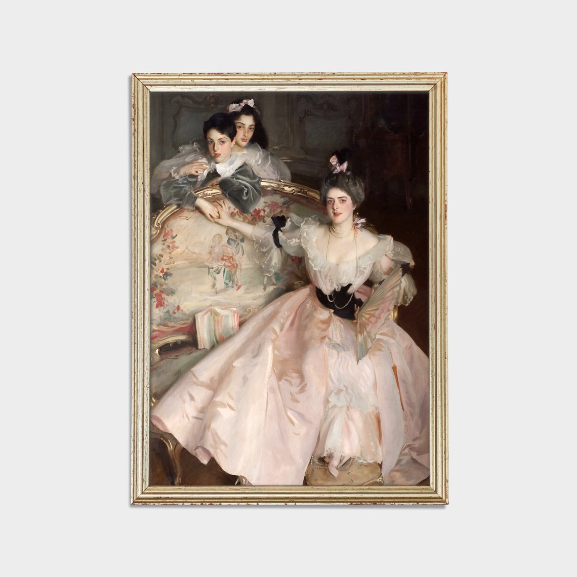 Mother and Daughters by John Singer Sargent Classic Art Poster - Image 2