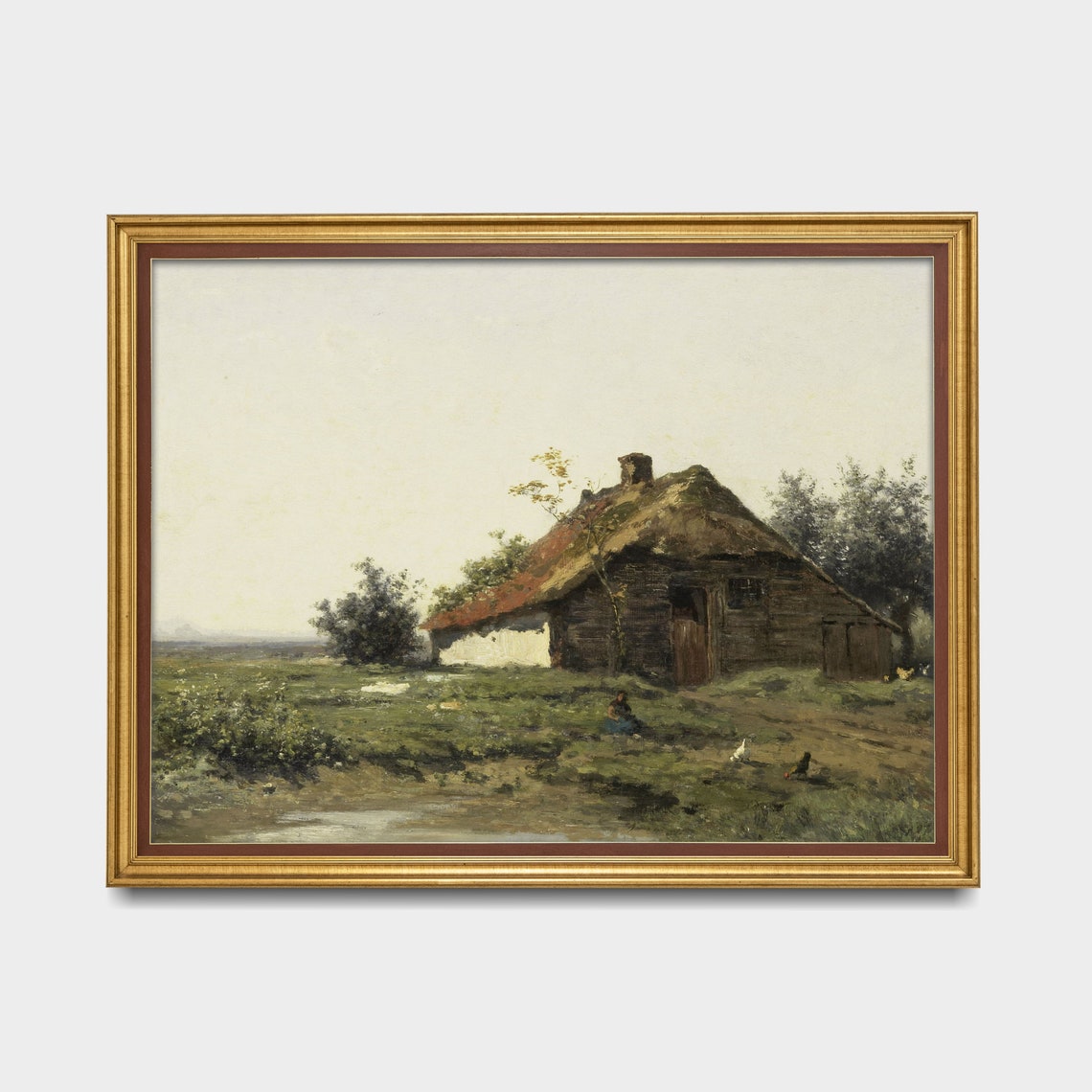 Thatched Cottage Standing on an Open Heath Farm Scene Poster - Image 3