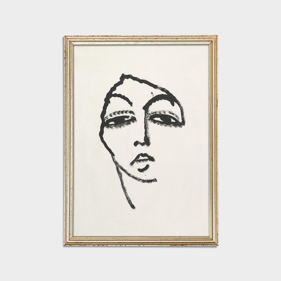 Abstract Minimalist Line Art Face Drawing Modern Neutral Poster - Image 2