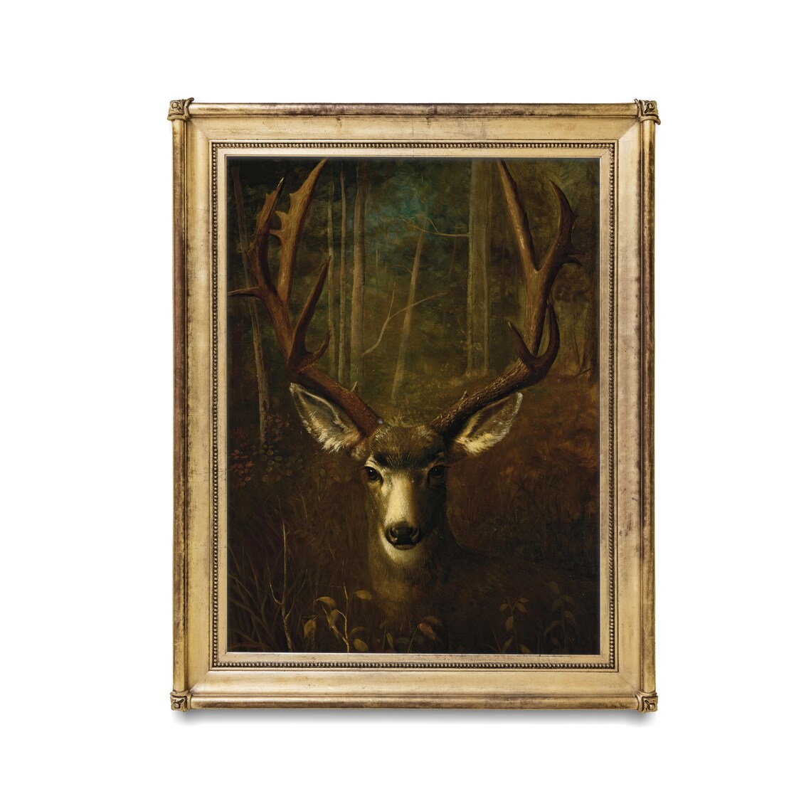 Vintage Deer Painting, Rustic Farmhouse Wall Art Print - Image 2