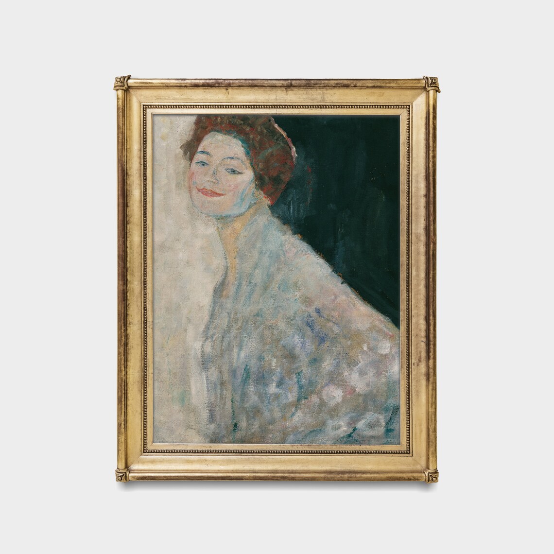 Smiling Red-Haired Woman in a Flowing Pale Dress Vintage Poster - Image 5