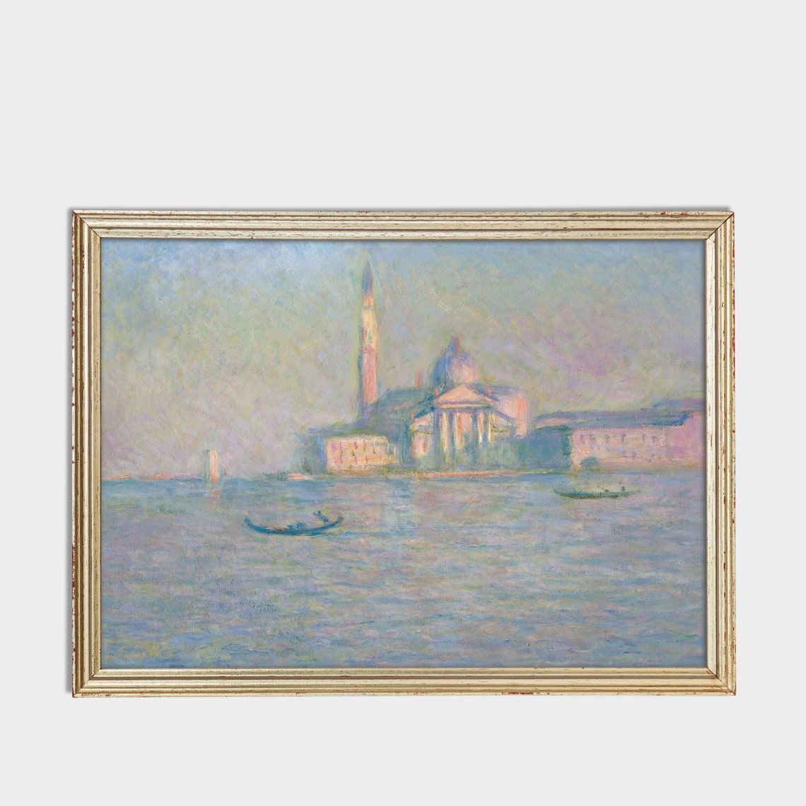 Print And Ship Vintage Landscape Painting Antique Nature Print Mailed Art Italian Landscape Church Of San Giorgio Maggiore Venice - Image 3