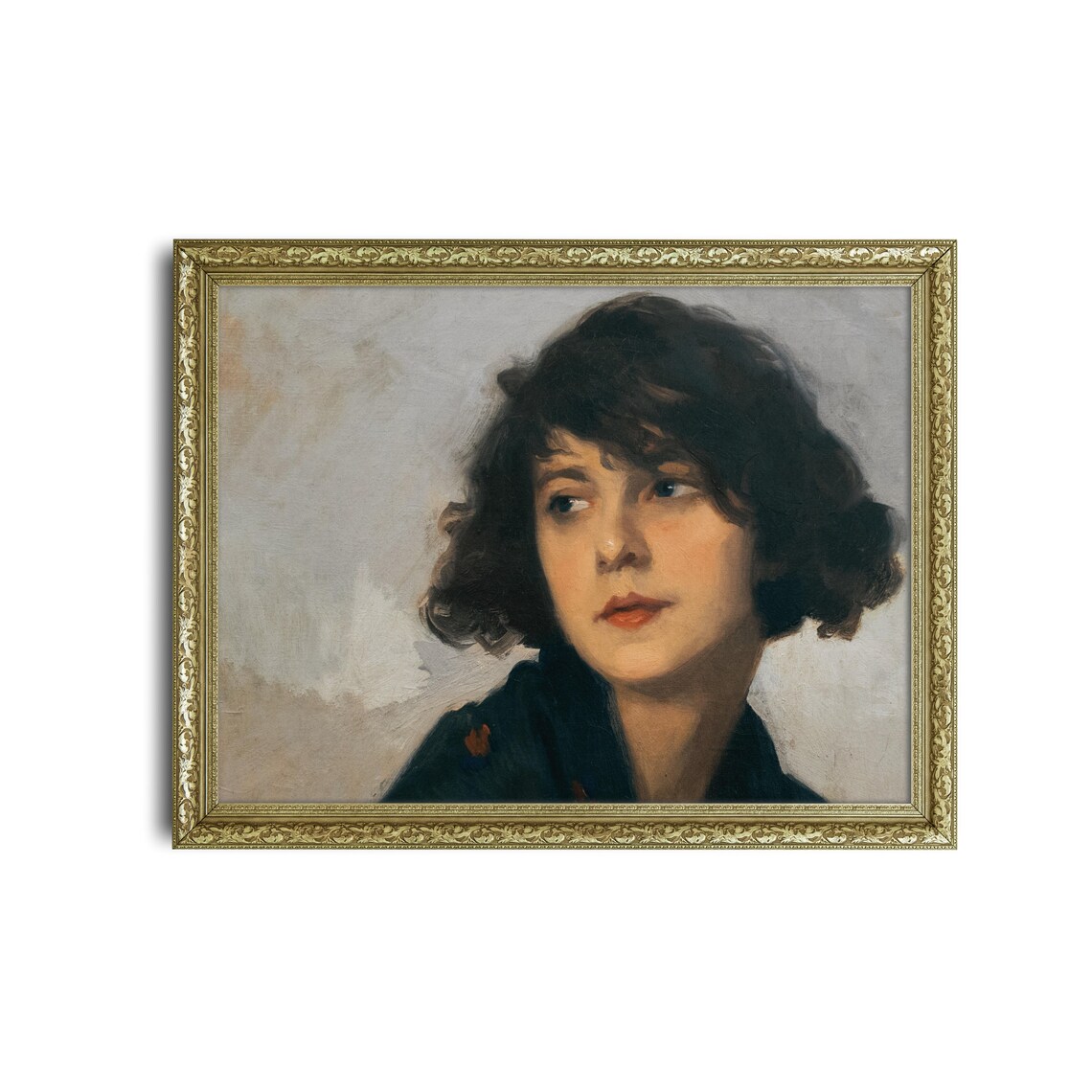 Victorian Woman Portrait, Vintage Oil Painting Print - Image 2