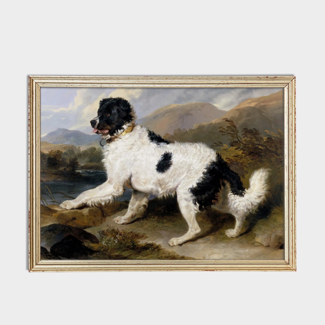 Vintage Dog Painting Antique Animal Print Wall Art Farmhouse Country Decor Dog Lover Gift Fine Art - Image 2