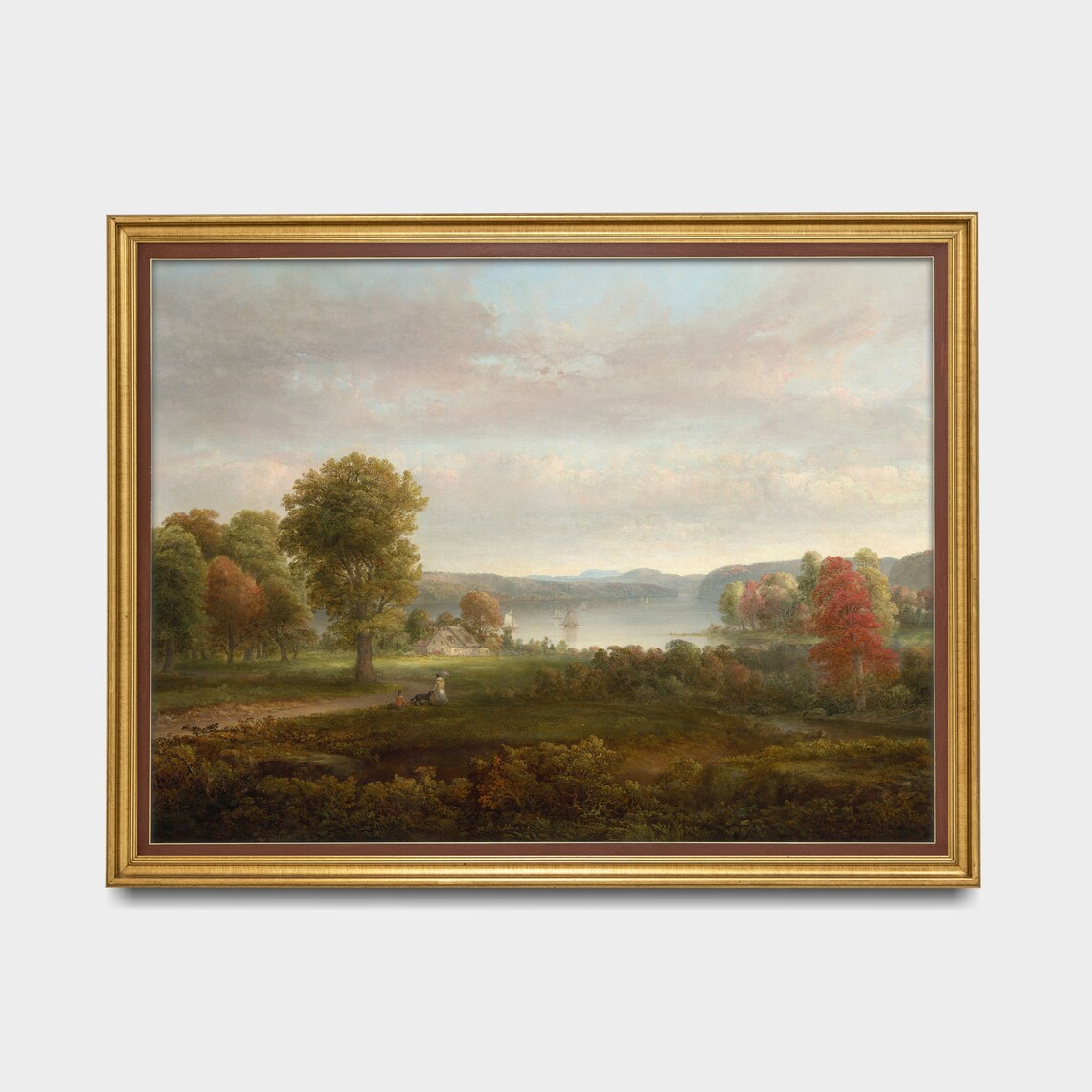 Vintage Fall Landscape, Rustic Farmhouse Art Print - Image 3