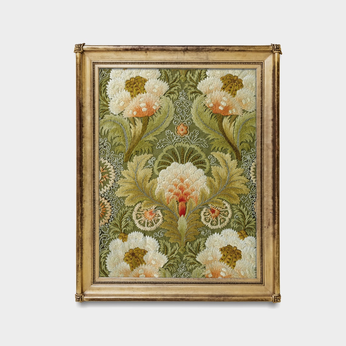 Symmetrical Vintage Floral Embroidery Textile Pattern Art Poster - Image 4