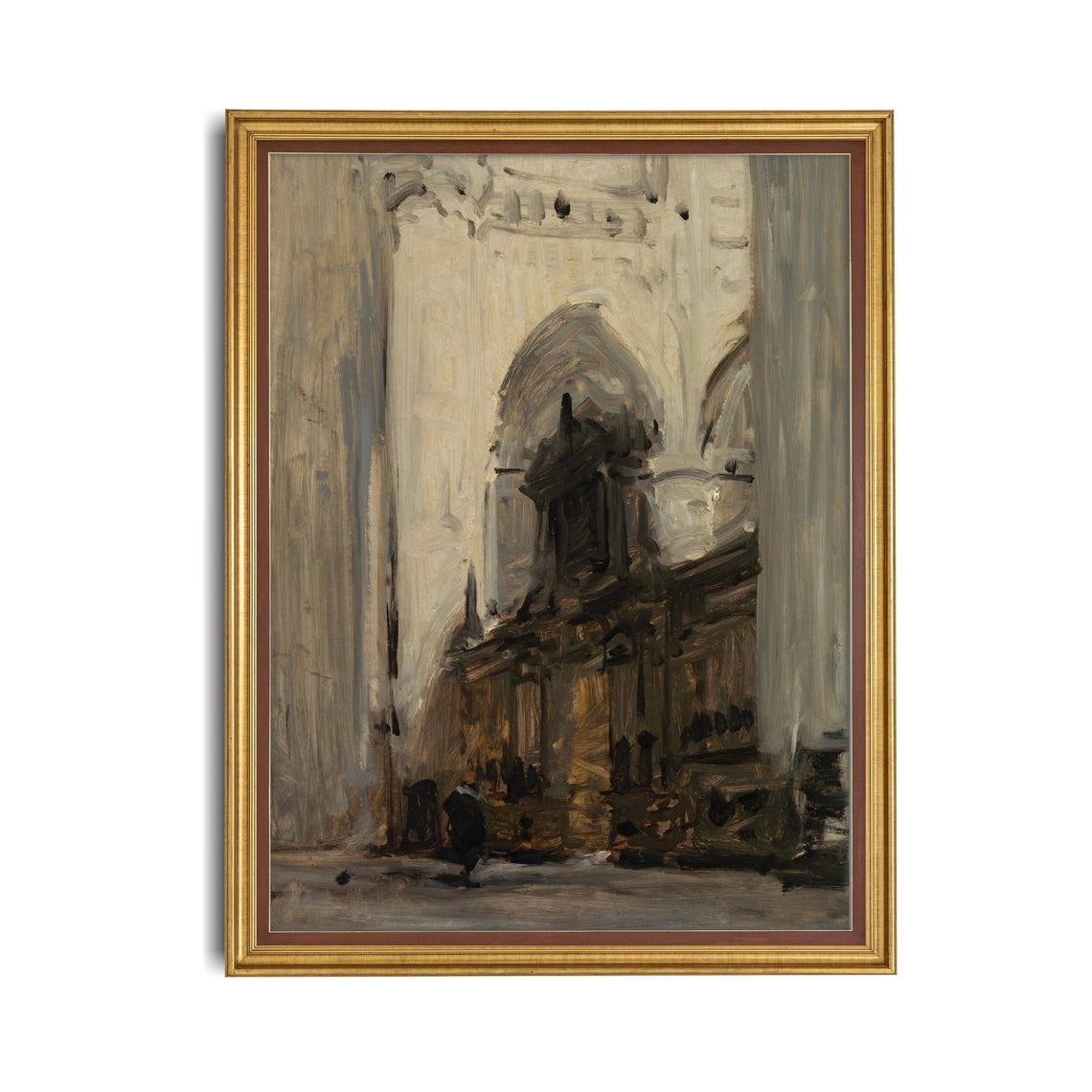 Printed And Shipped Vintage Interior Painting Antique Architecture Print Moody Rustic Fine Art Physical Prints European Decor - Image 4