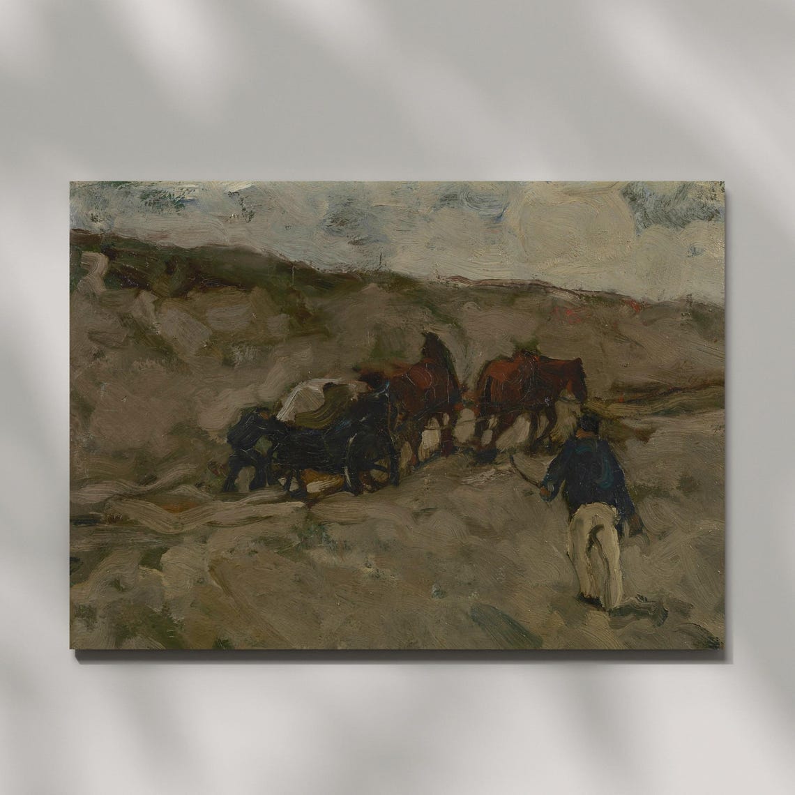 Horse Drawn Cart on a Windy Road Impressionist Sketch Poster