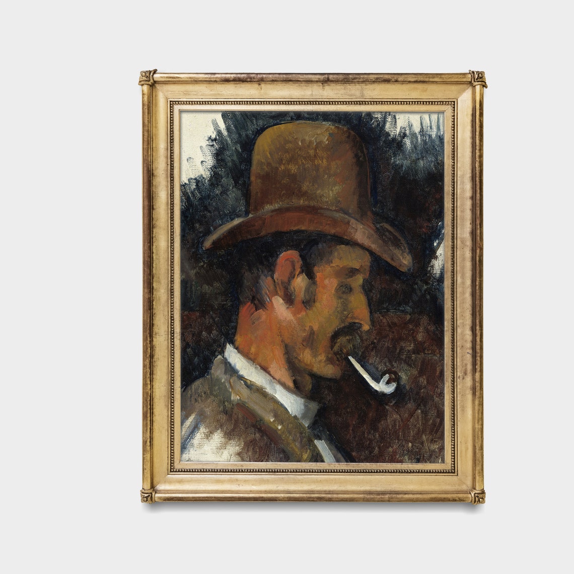 Man with a Pipe in Profile Post-Impressionist Vintage Portrait Poster - Image 3
