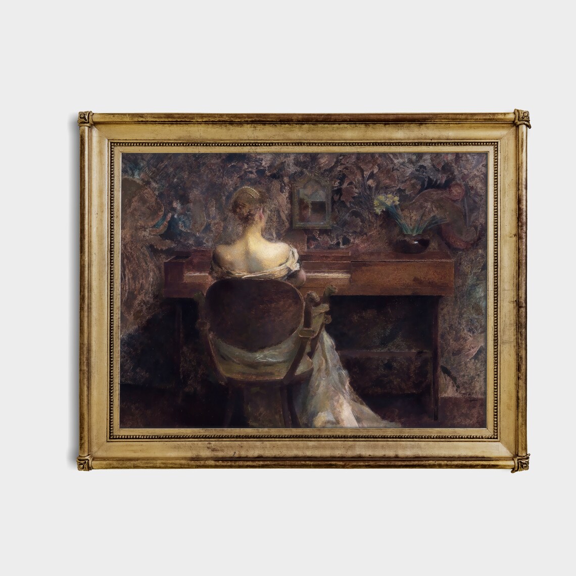 Vintage Woman Playing Piano Antique Portrait Art Print - Image 2