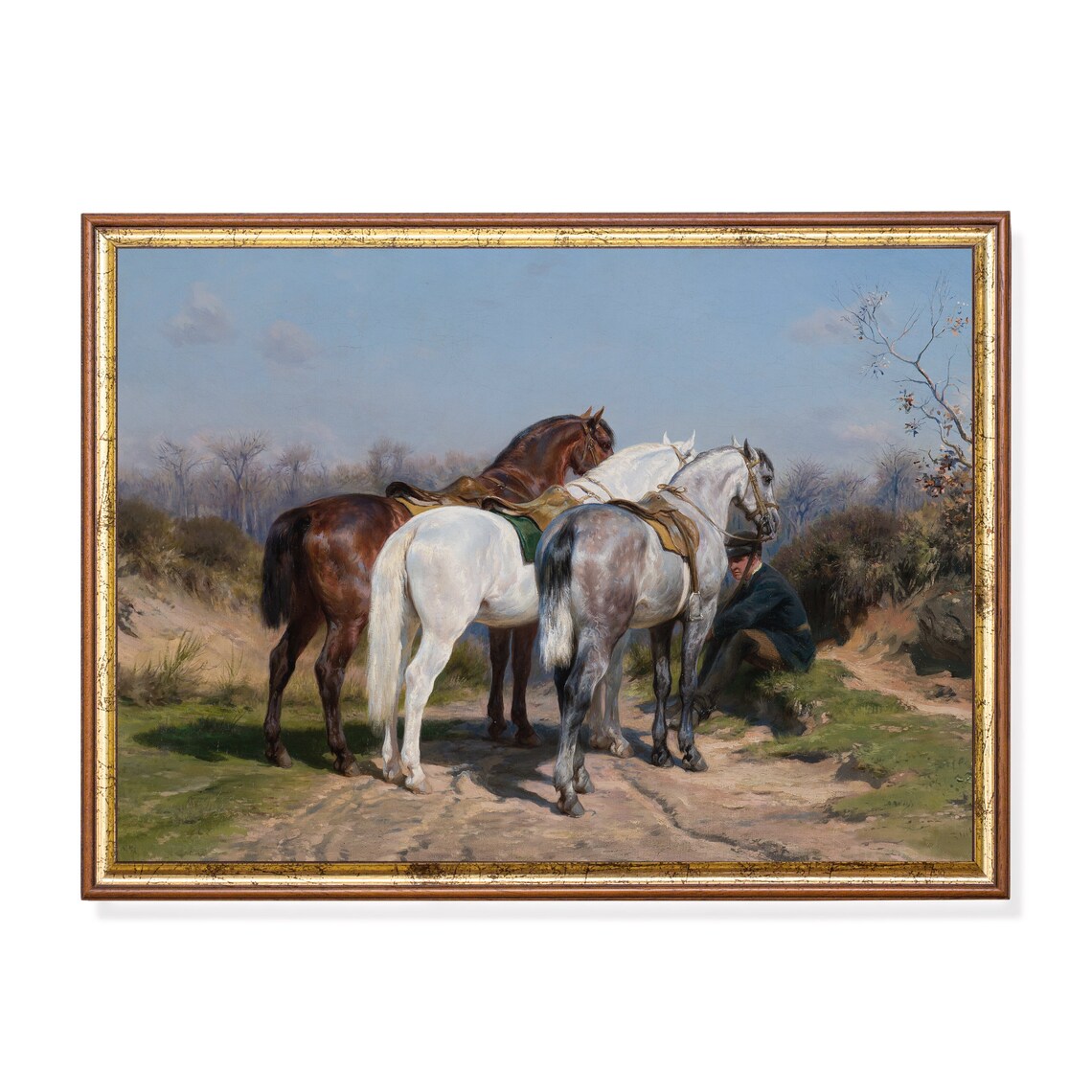 Vintage Horses Antique Equestrian Animal Art Print