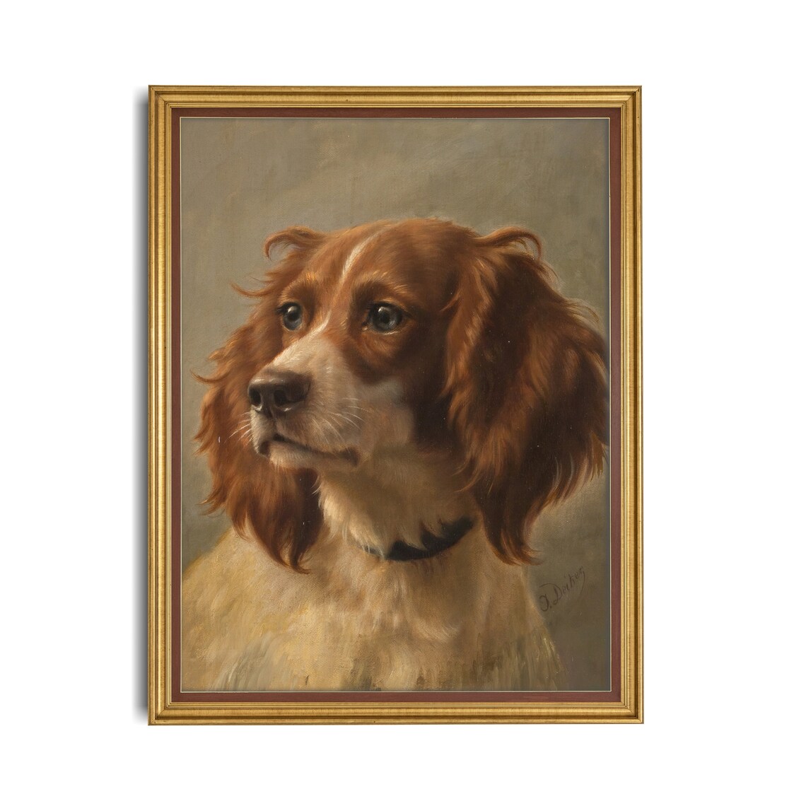 Vintage Dog Portrait Art Print, Farmhouse Decor - Image 3