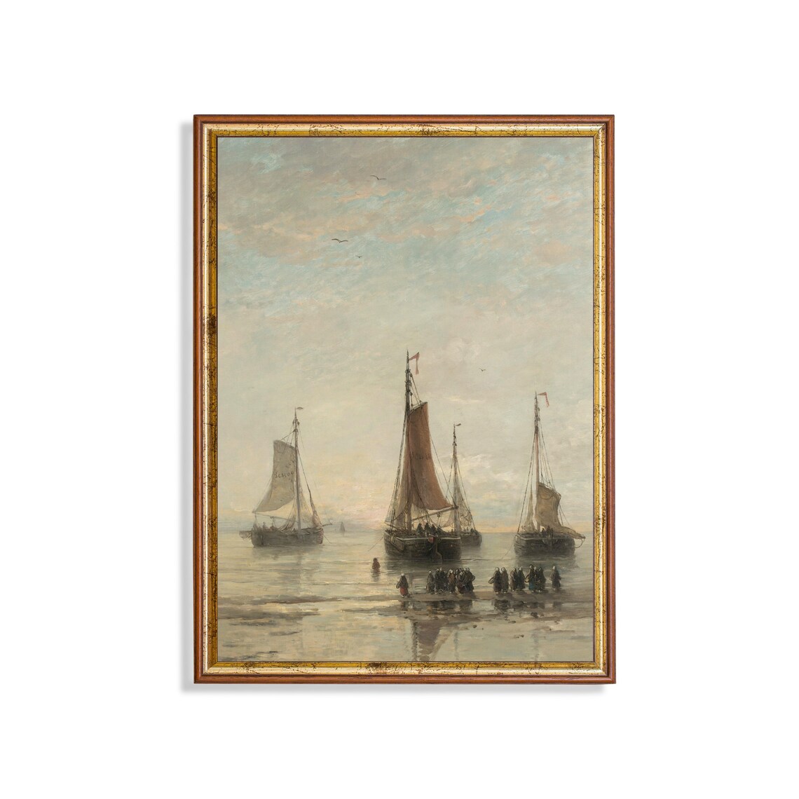 Vintage Sailing Boat Antique Seascape Art Print