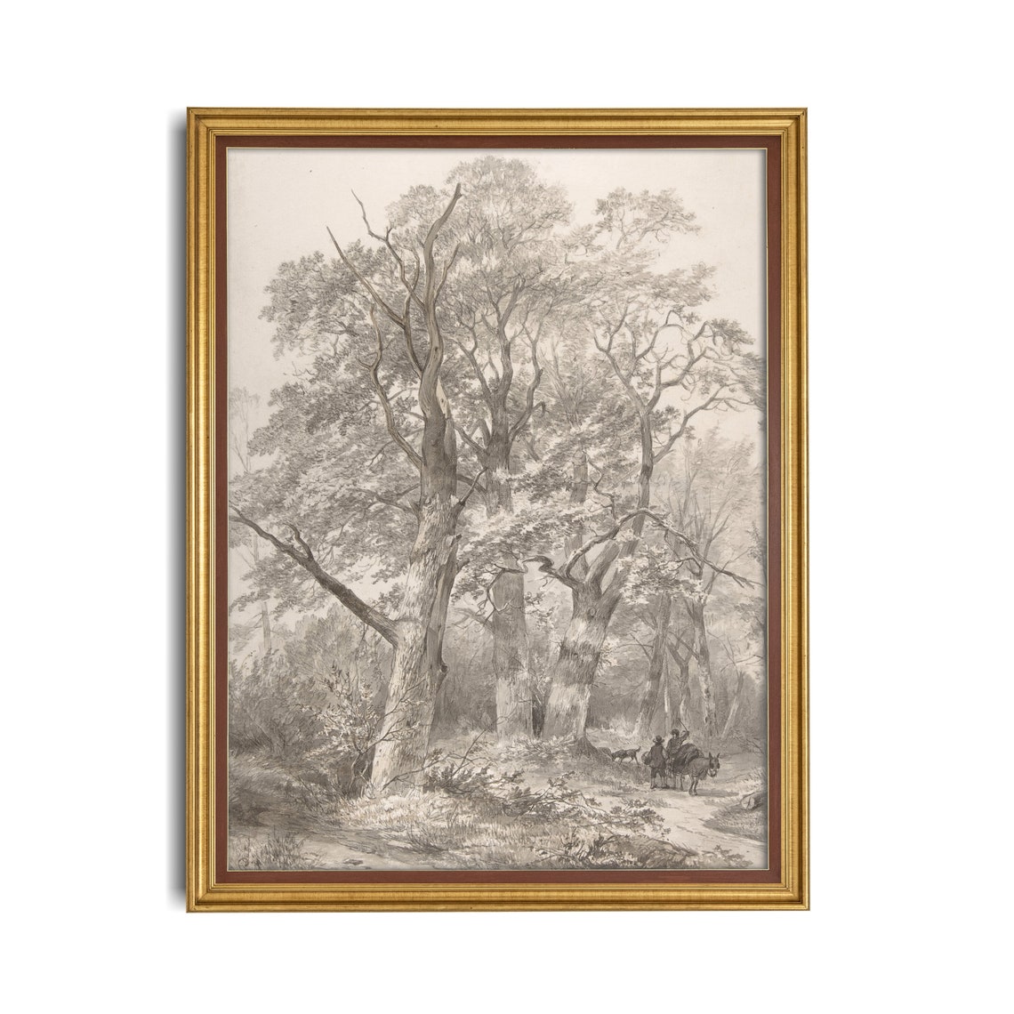 Printed And Shipped Vintage Tree Sketch Drawing Antique Sketch Print Neutral Art Forest Drawing Farmhouse Decor Physical Prints - Image 3