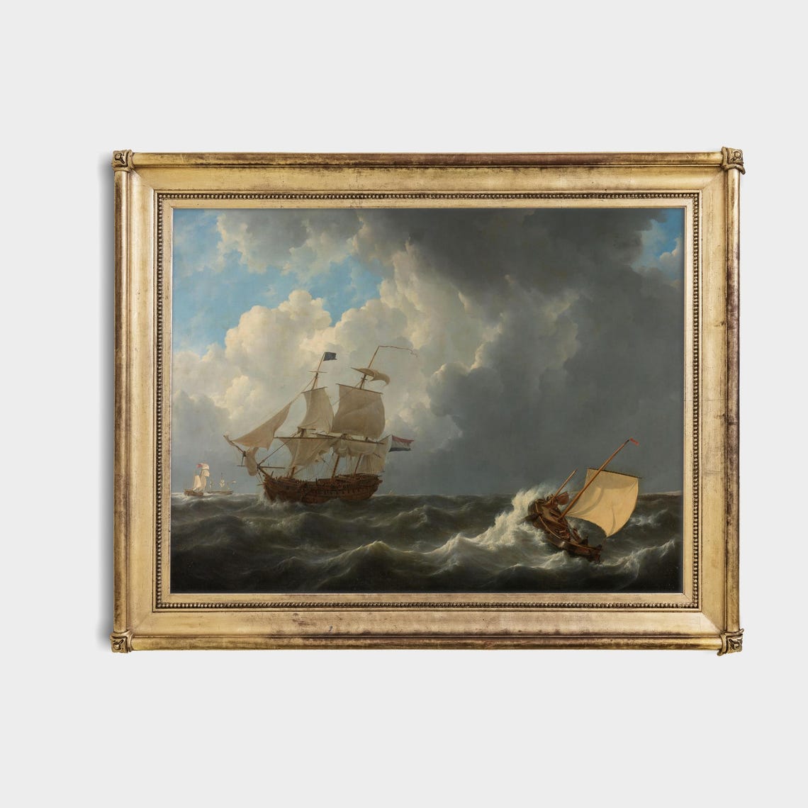 Majestic Tall Ships Battling a Stormy Sea Dramatic Maritime Poster - Image 4