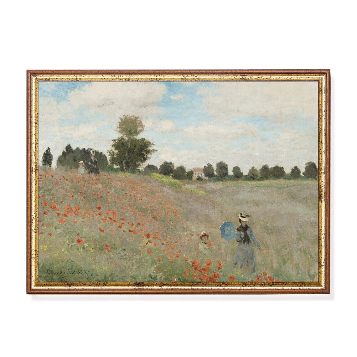 Claude Monet Poppies 1873 Woman With Parasol in Red Poppy Field Poster