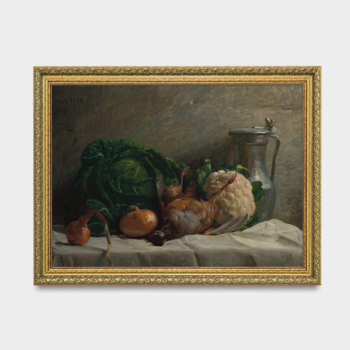 Cabbage Cauliflower and Game Bird Vintage Kitchen Still Life Poster - Image 3