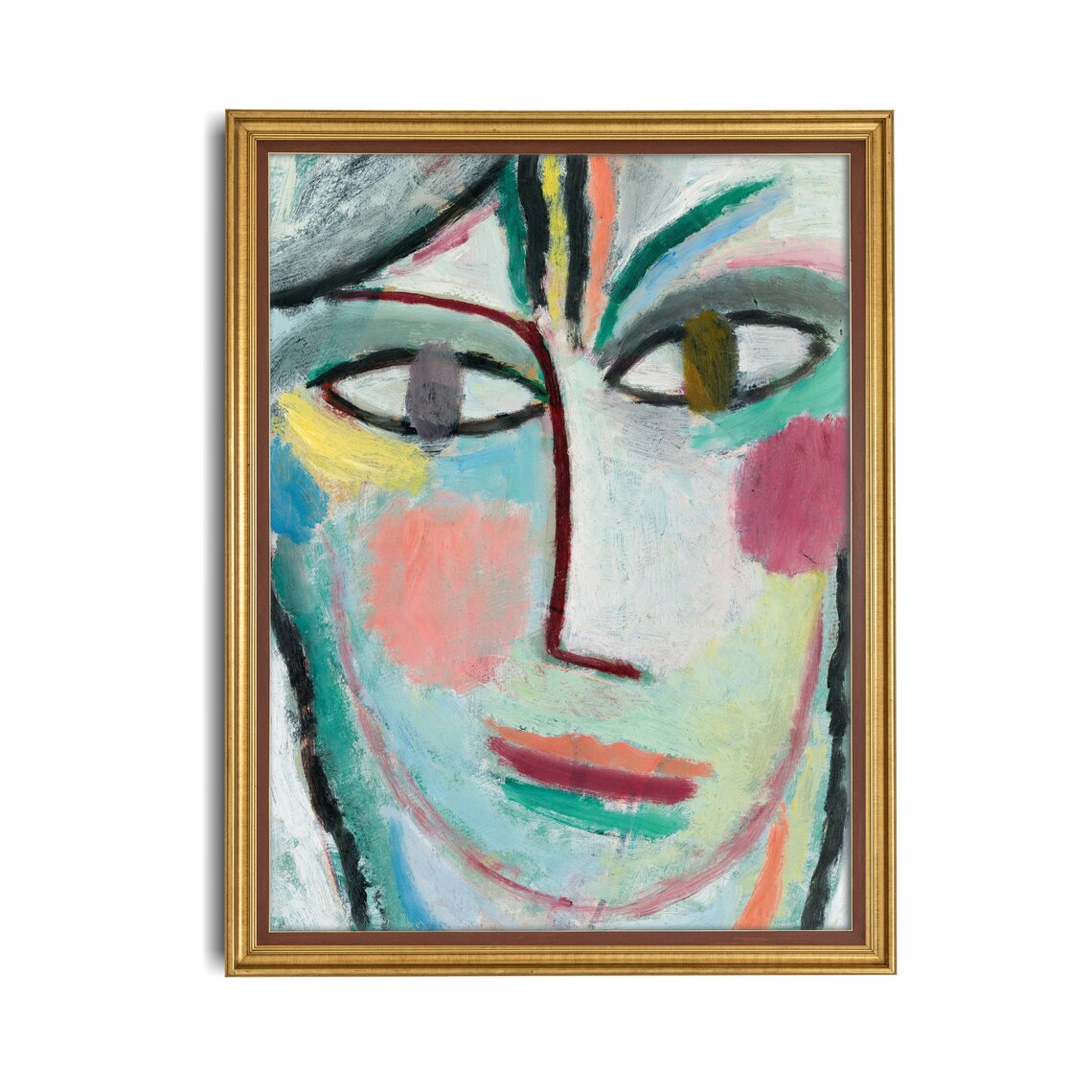 Colorful Fauvist Woman Face Abstract Portrait Painting Poster - Image 4