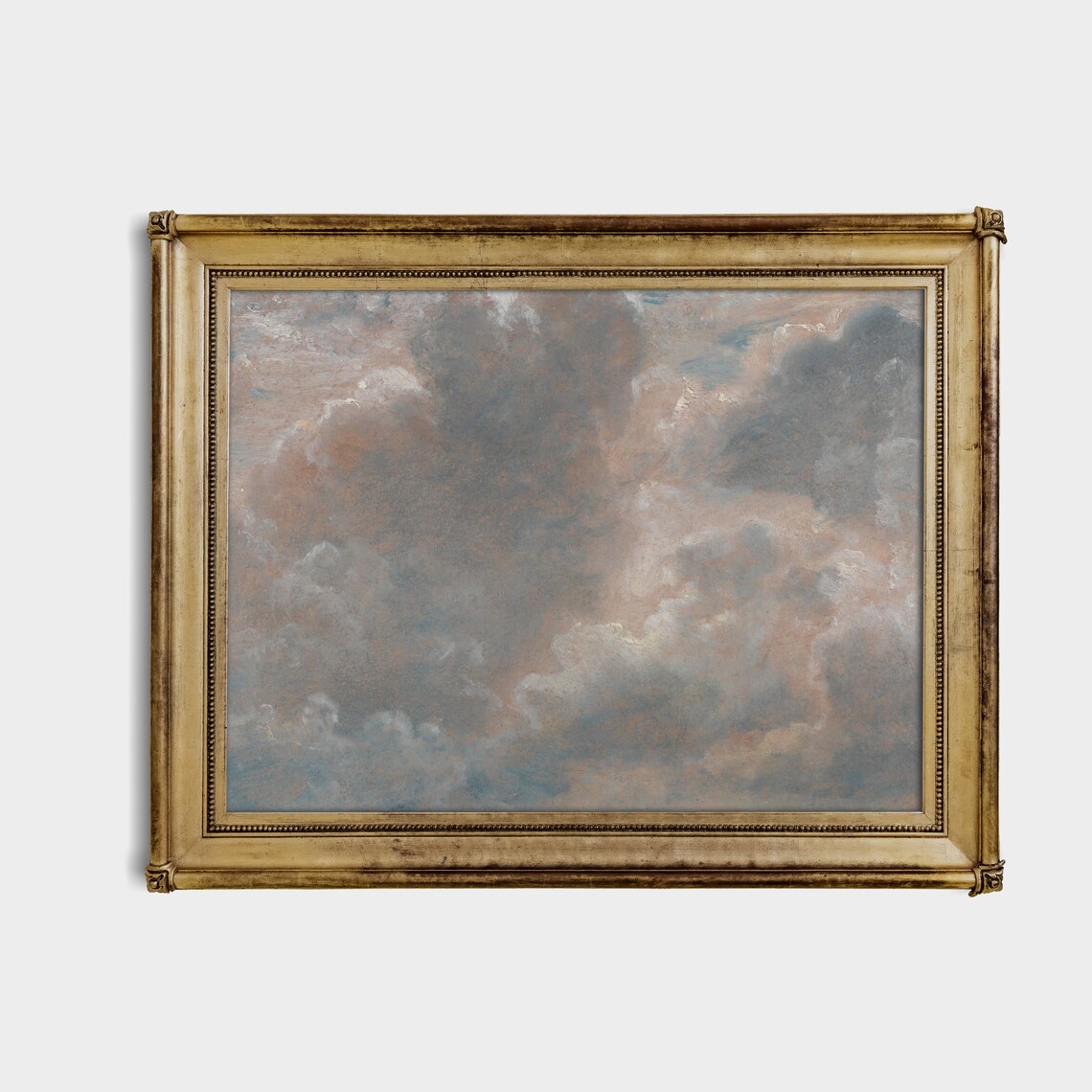 Billowing Cumulus Clouds Filling the Sky Antique Study Poster - Image 4