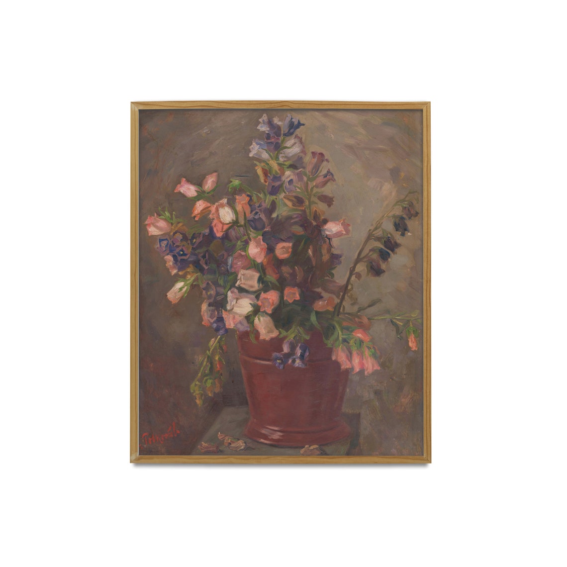 Mailed Print Vintage Still Life With Flowers Antique Floral Painting Printed And Shipped Farmhouse Decor Bouquet Of Flowers - Image 2