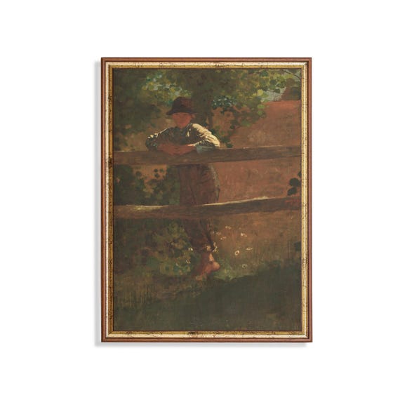 Printed And Shipped Vintage Young Boy Portrait Antique Country Lad Art Physical Art Prints Oil Painting Print Moody Rustic Art