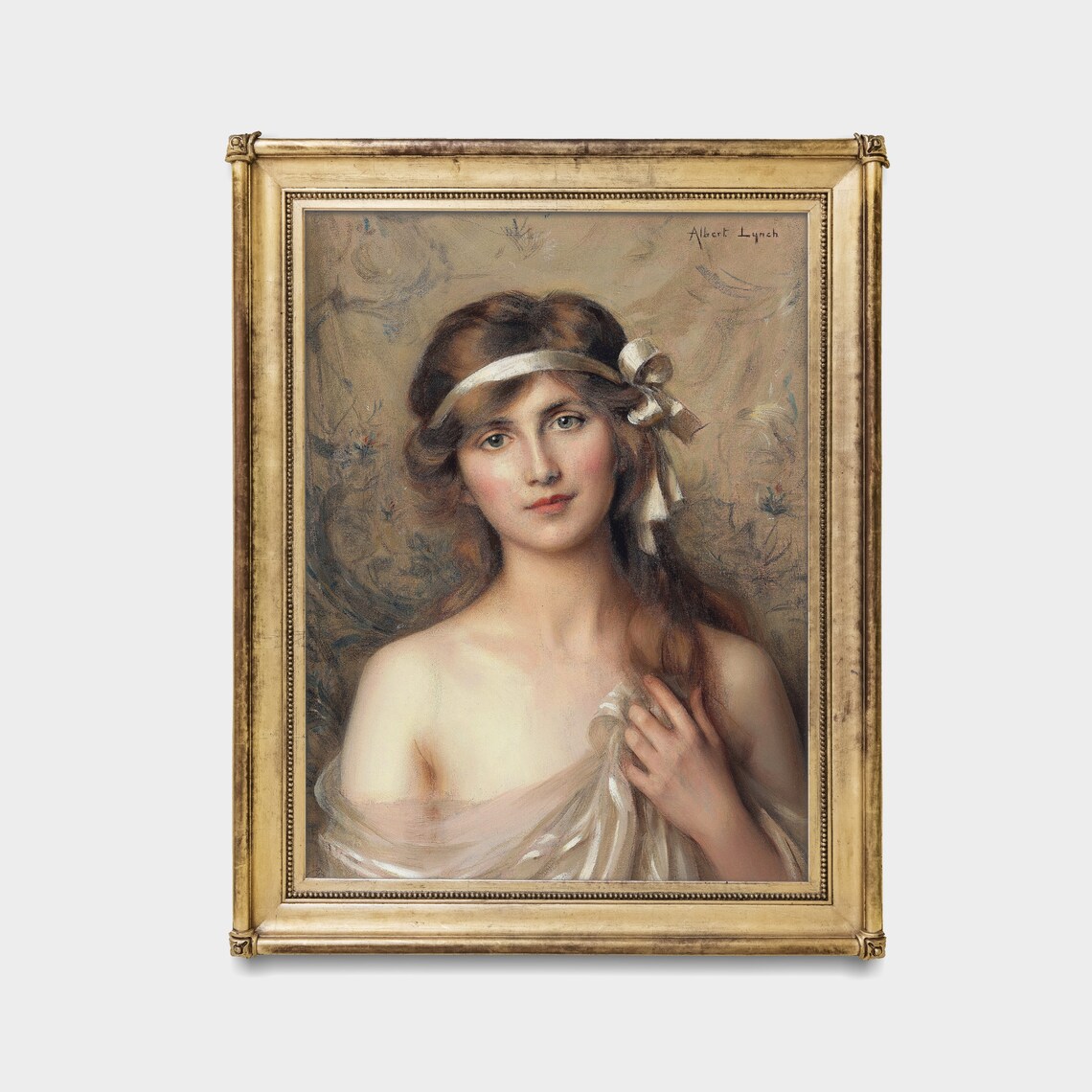 Young Woman With Ribbon Headband Albert Lynch Portrait Poster - Image 3