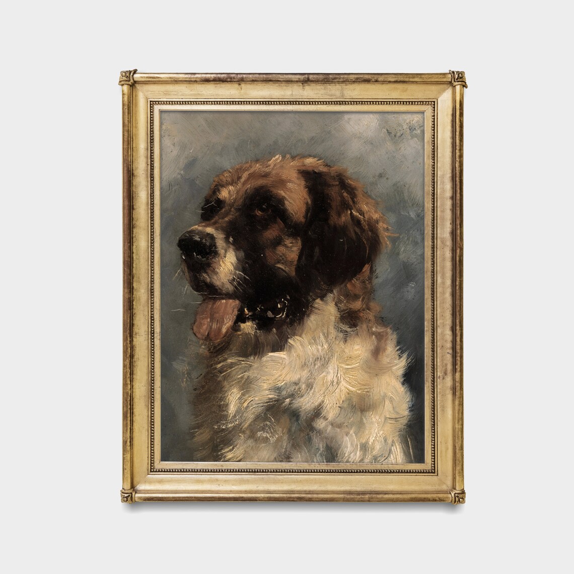 Vintage Dog Portrait Antique Oil Painting Poster - Image 2