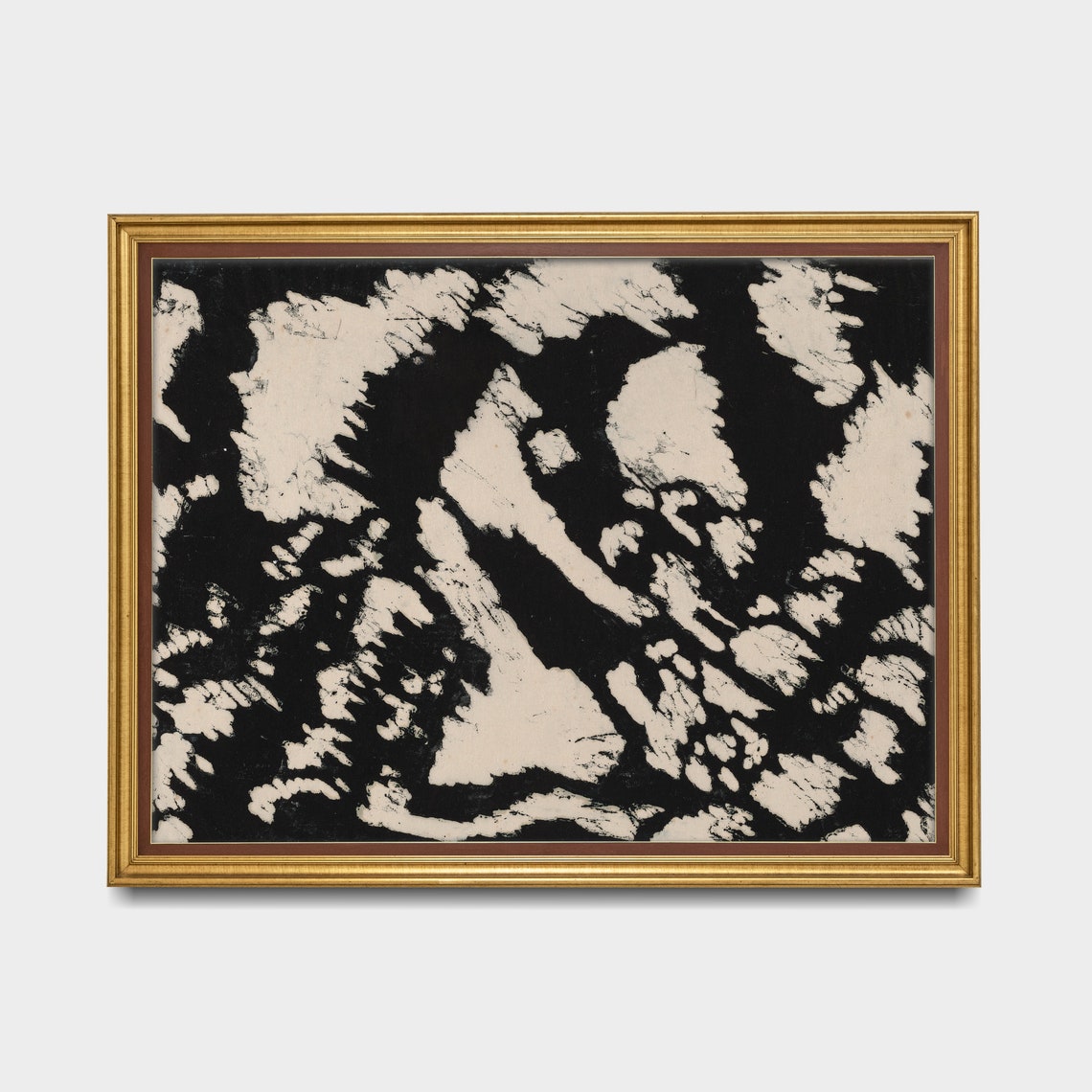 Black and Ivory Batik Pattern Abstract Decorative Art Print Design - Image 5