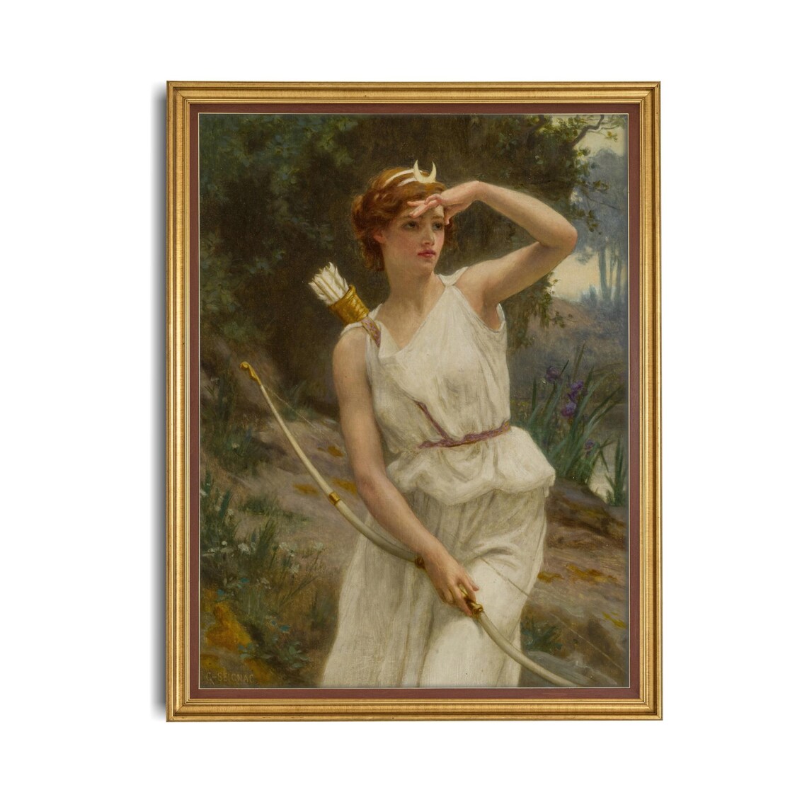 Diana the Huntress Bow and Arrow Guillaume Seignac Classic Poster - Image 4