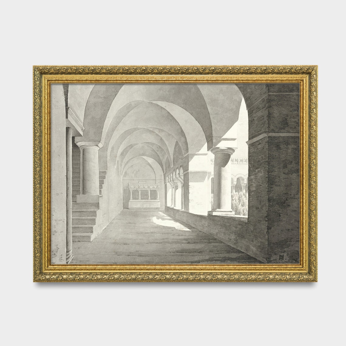 Vintage Architecture Print Neutral Rustic Decor Wall Art Antique Fine Art Print 19th Century Art - Image 2