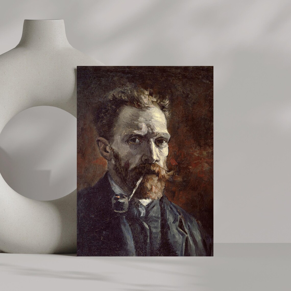 Van Gogh Self Portrait With Pipe 1886 Impressionist Oil Painting Poster - Image 2