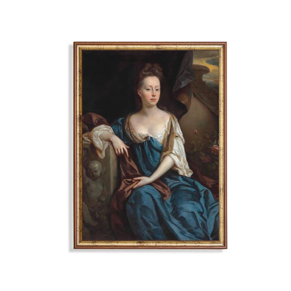 Printed And Shipped Vintage Portrait Painting Antique Woman Portrait Rustic Moody Print 19th Century Fine Art Physical Prints