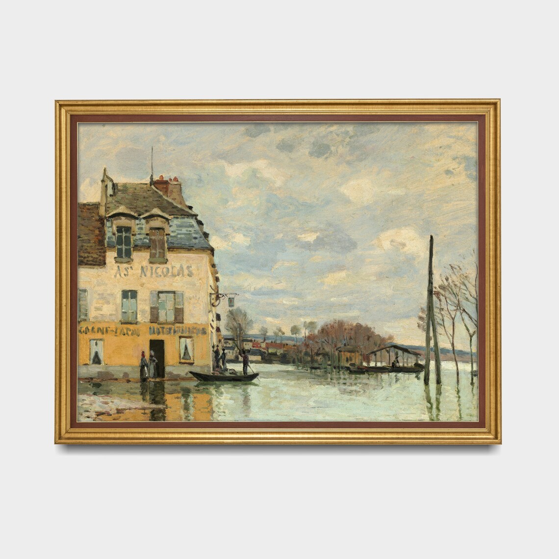 Vintage French Landscape, Antique Oil Painting Print - Image 3