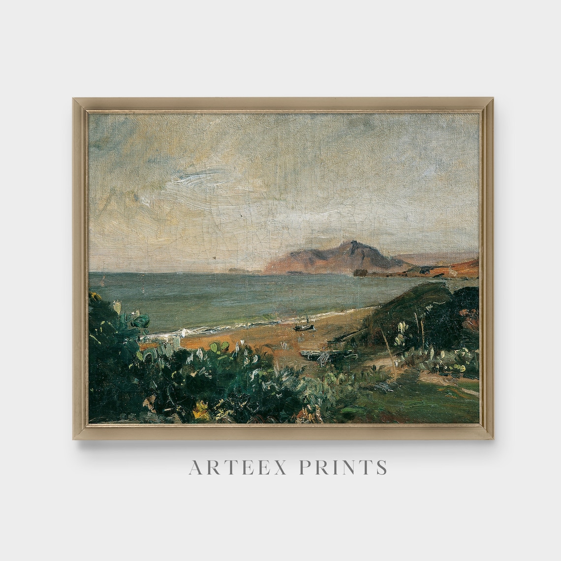 Vintage Coastal Seascape Landscape Art Print - Image 5