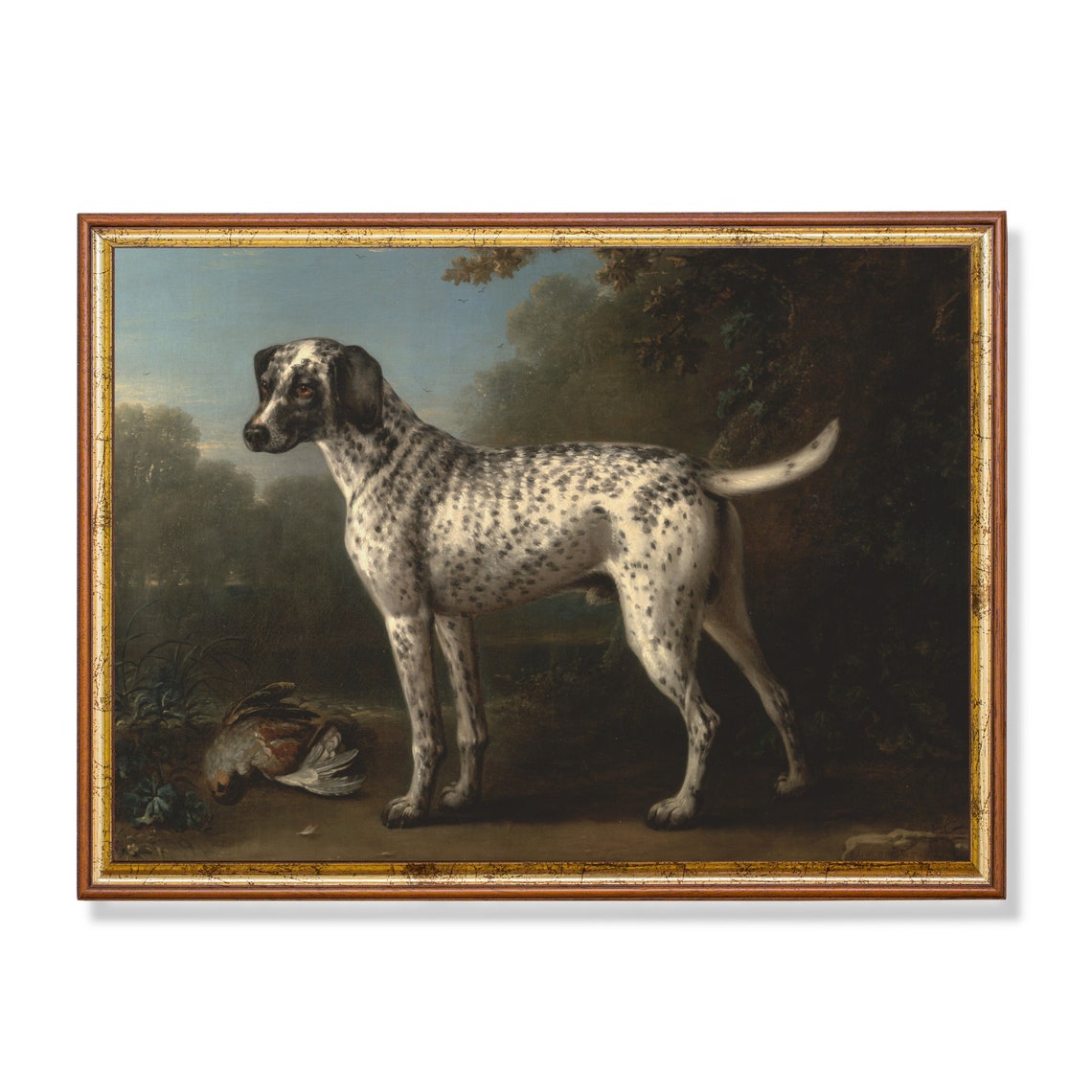 Vintage Dog Painting Antique Animal Print Instant Wall Art Farmhouse Decor Oil Painting 18th Century Fine Art