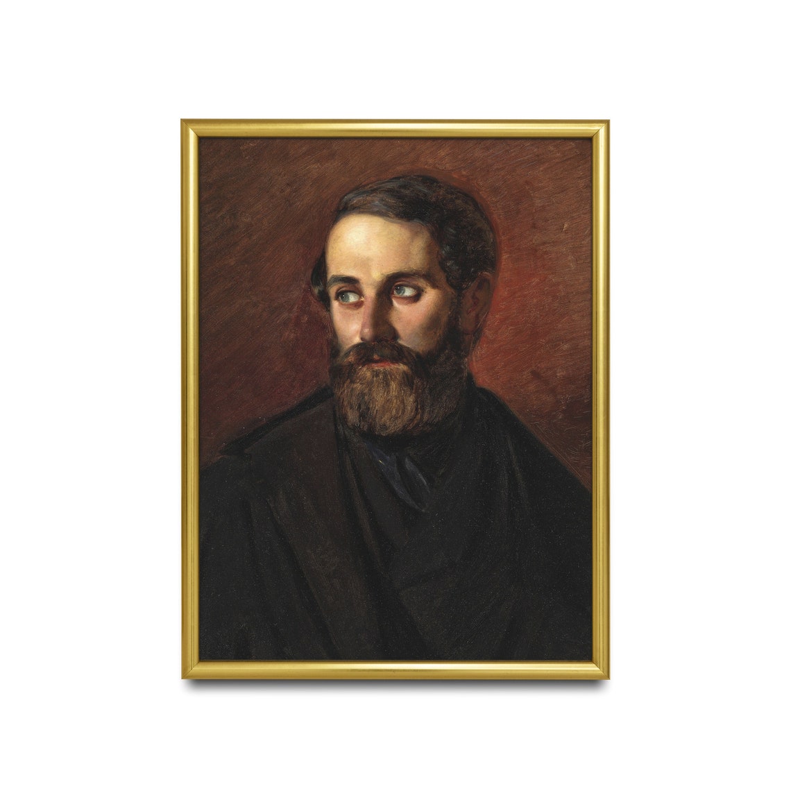 Bearded Distinguished Gentleman in a Dark Coat Antique Portrait Poster - Image 2