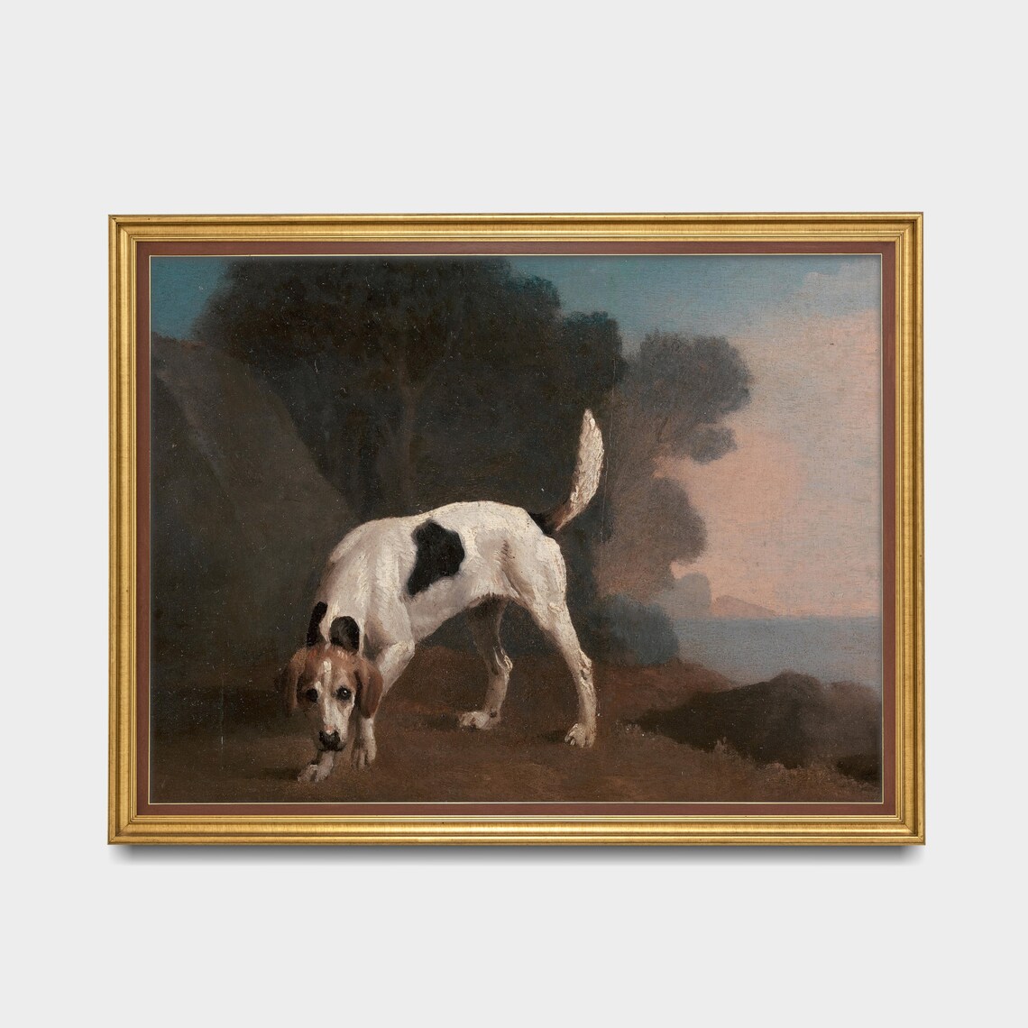 Spotted Hunting Hound Sniffing the Ground Antique Sport Poster - Image 3