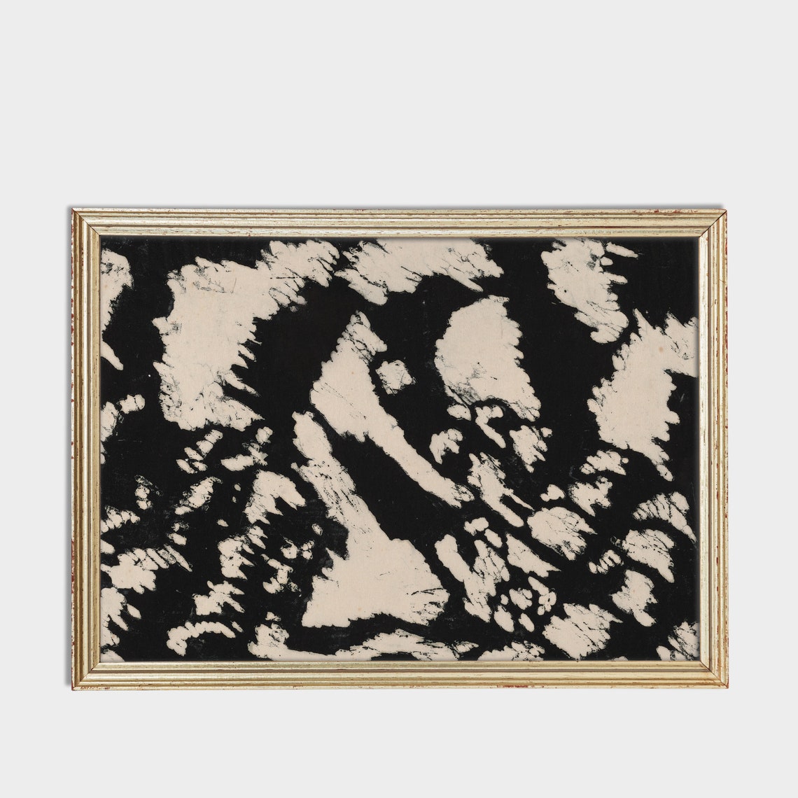 Black and Ivory Batik Pattern Abstract Decorative Art Print Design - Image 3