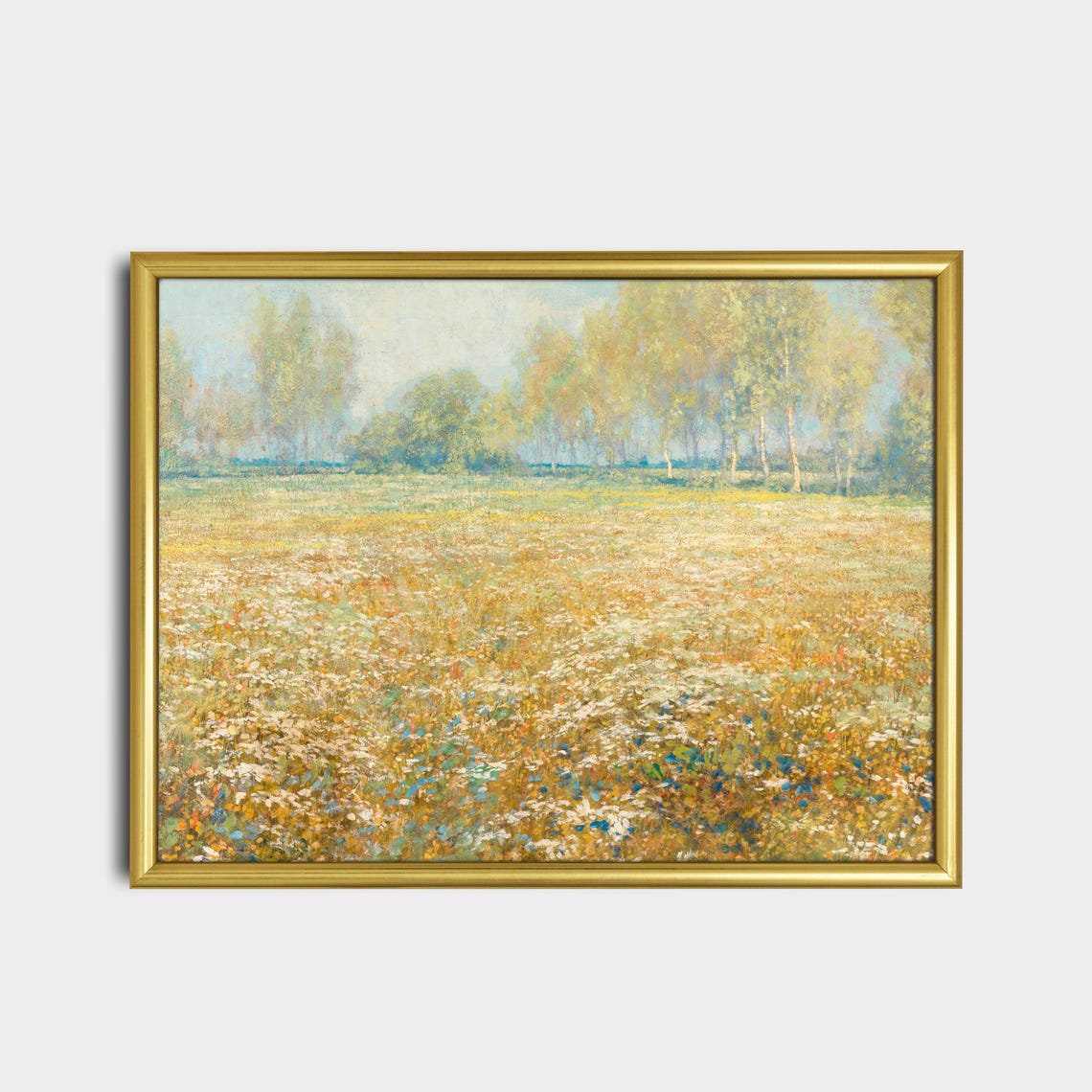 Spring Meadow Wildflowers Impressionist Vintage Landscape Poster - Image 2